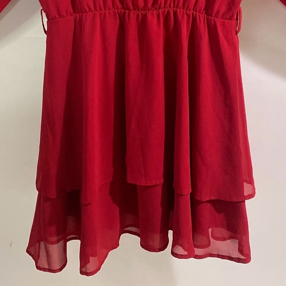 Jillumi Women's 8 Red Long Sleeve Dress - Picture 9 of 13